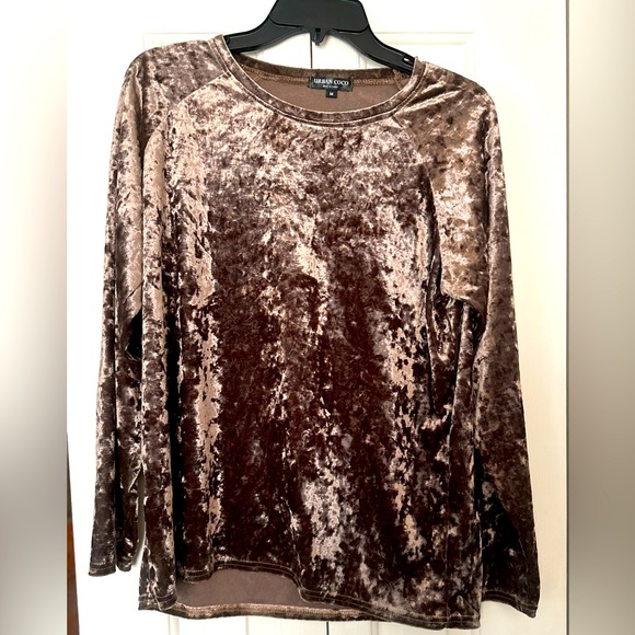 Cute Taupe colored velvet top-Amazon - Picture 1 of 5